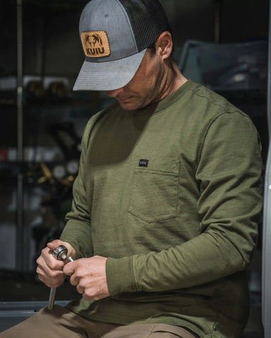Outlet Workgrade LS Pocket Crew | Black