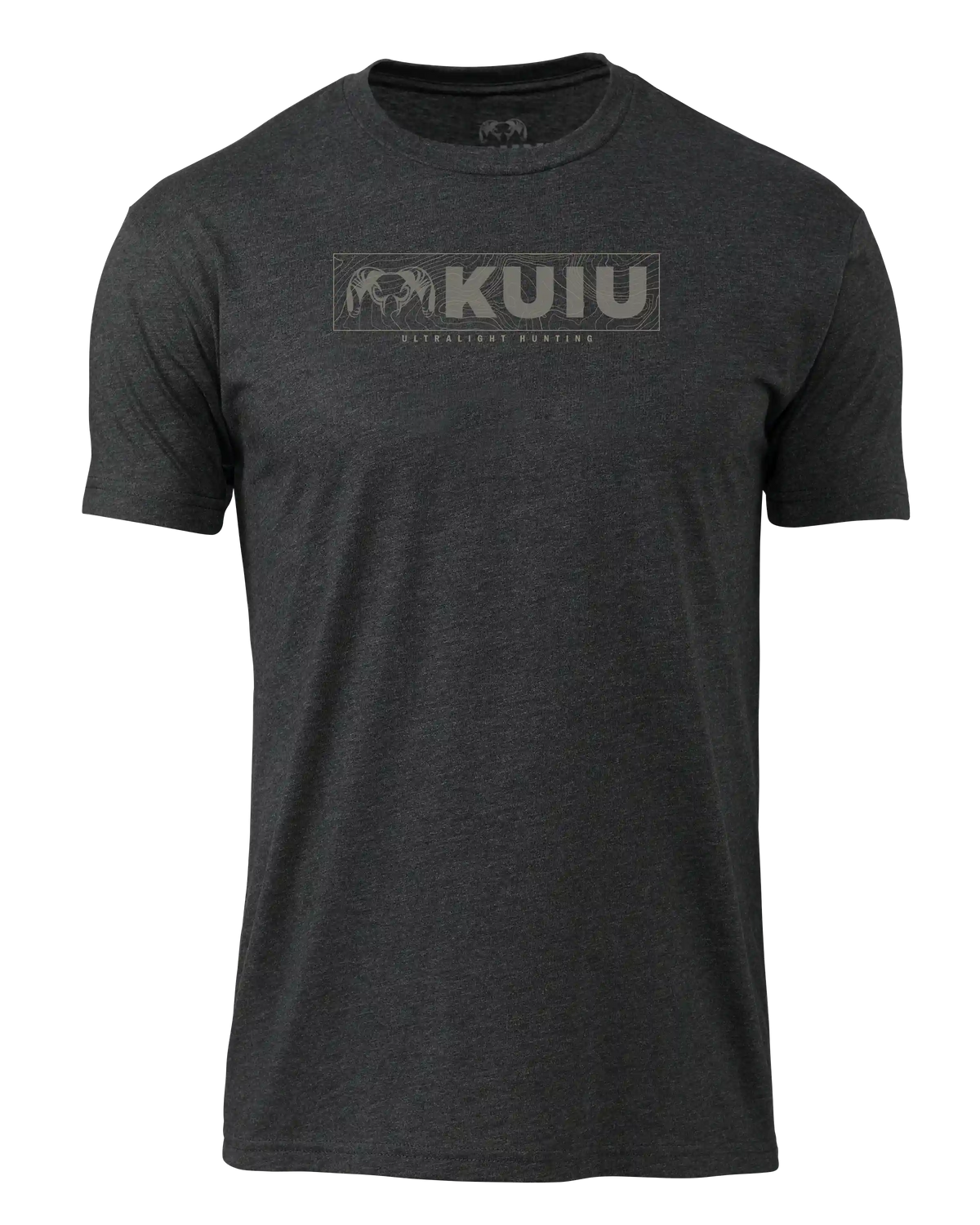 KUIU Topo Block Logo T-Shirt | Charcoal